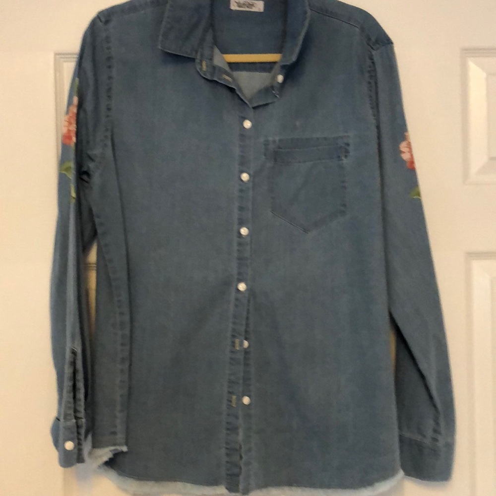 Lauren moshi evil eye denim shirt large